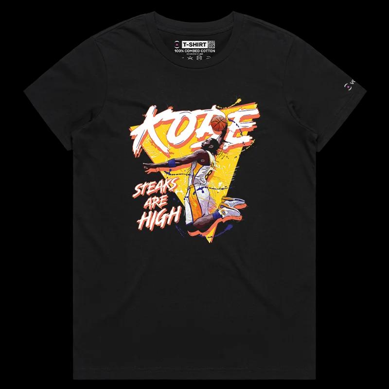 VOICEART Black Female Regular Old School Kobe 8 Sports T-Shirt Premium Design LAL Immortal Black Mamba Tee for Basketball