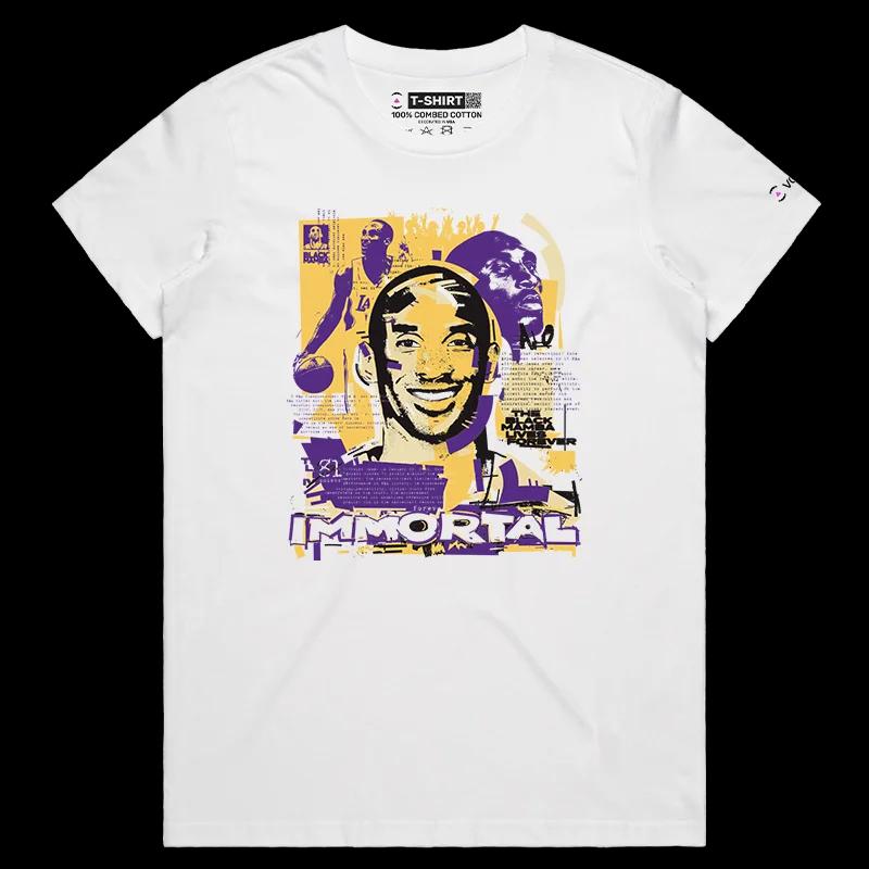 VOICEART White Female Regular Kobe Basketball Icon Sports Graphic Tee Premium Los Angeles Immortal Superstar Legacy Shirt